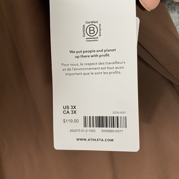 Athleta‎ Venice Wide Leg Stretch Pant Size 3X Brown #882675 Travel Leisure Gym - Picture 4 of 16